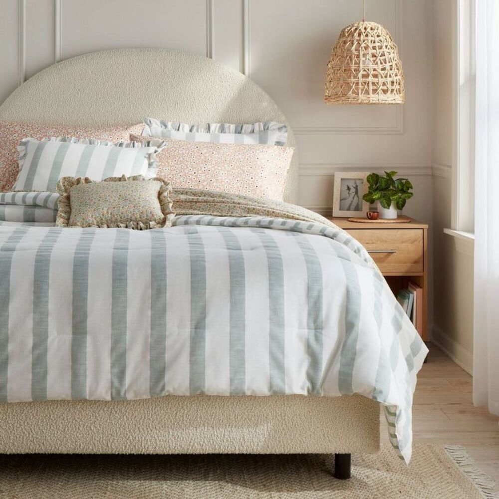 8pc Queen Cabana Striped Floral Comforter and Sheet Set - Threshold